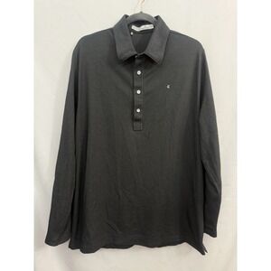 Criquet Black Pima Cotton Blend Polo Long Sleeve Shirt Mens Size XL Golf Casual